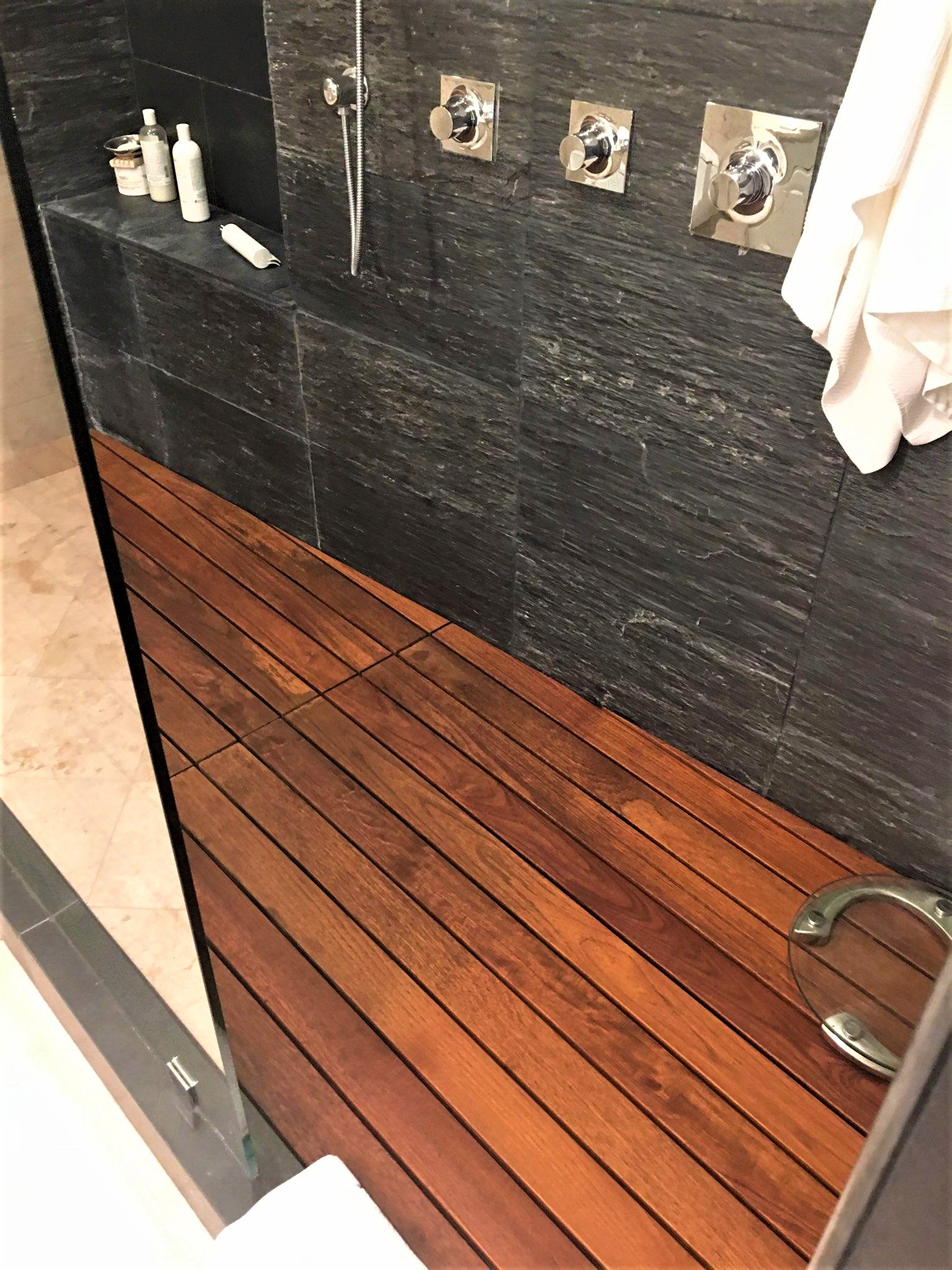 New Life For A Teak Wood Shower Floor The Larkin Painting Company